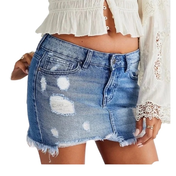 Free People Dresses & Skirts - Free People Out Of Ordinary Denim Mini Skirt Size 8